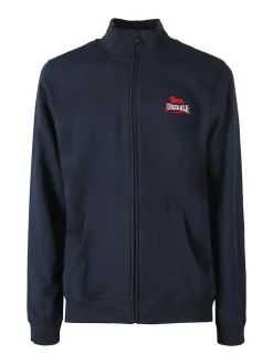 Lonsdale Felpa sportiva da uomo con zip intera - blu scuro