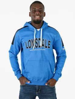Lonsdale Felpa sportiva da uomo cappuccio e logo - blu