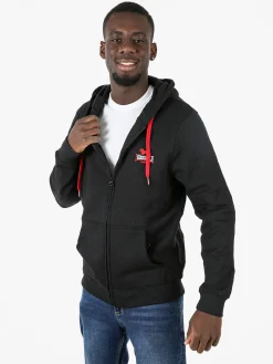 Lonsdale Felpa sportiva da uomo con cappuccio e zip - nero