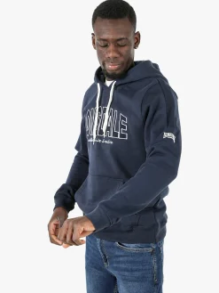 Lonsdale Felpa sportiva da uomo cappuccio e logo - blu scuro