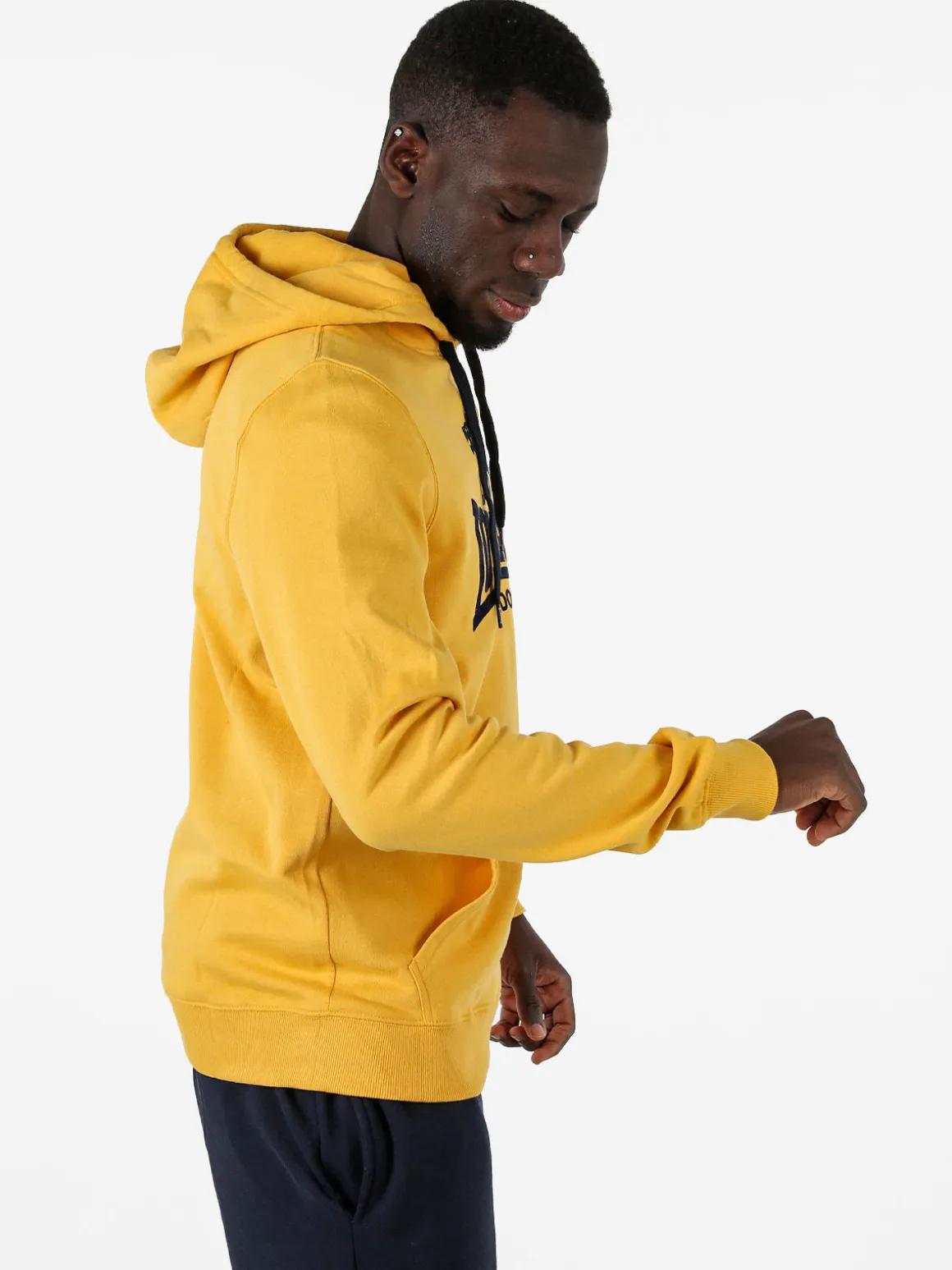 Lonsdale Felpa sportiva da uomo con cappuccio e logo - giallo