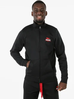 Lonsdale Felpa sportiva da uomo con zip intera - nero