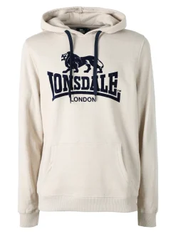 Lonsdale Felpa sportiva da uomo con cappuccio e logo - blu