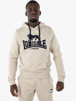 Lonsdale Felpa sportiva da uomo con cappuccio e logo - blu