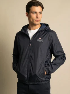 Lonsdale Giacca a vento con cappuccio e zip - blu scuro