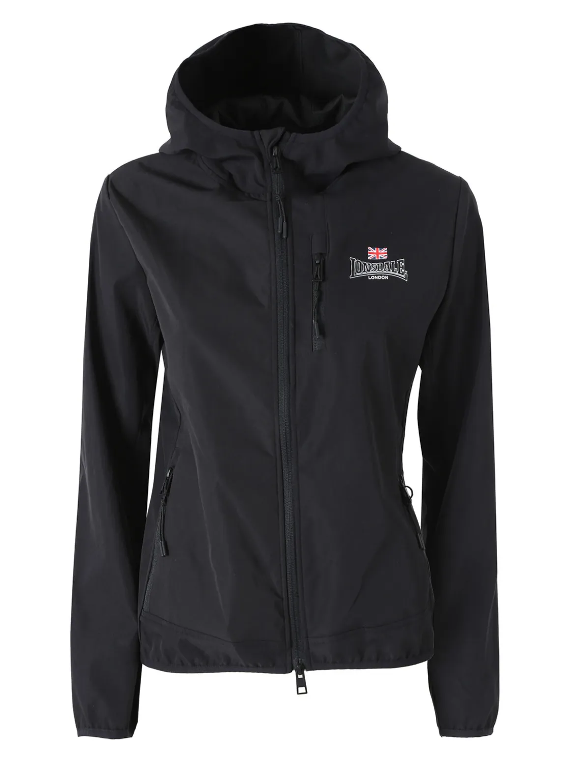 Lonsdale Giacca a vento da donna con cappuccio e zip - nero