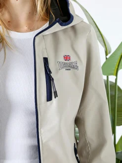 Lonsdale Giacca a vento da donna con cappuccio e zip - cipria