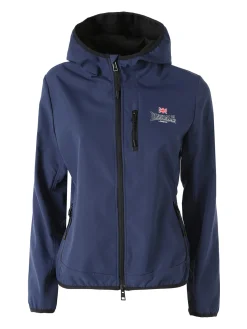 Lonsdale Giacca a vento da donna con cappuccio e zip - blu scuro