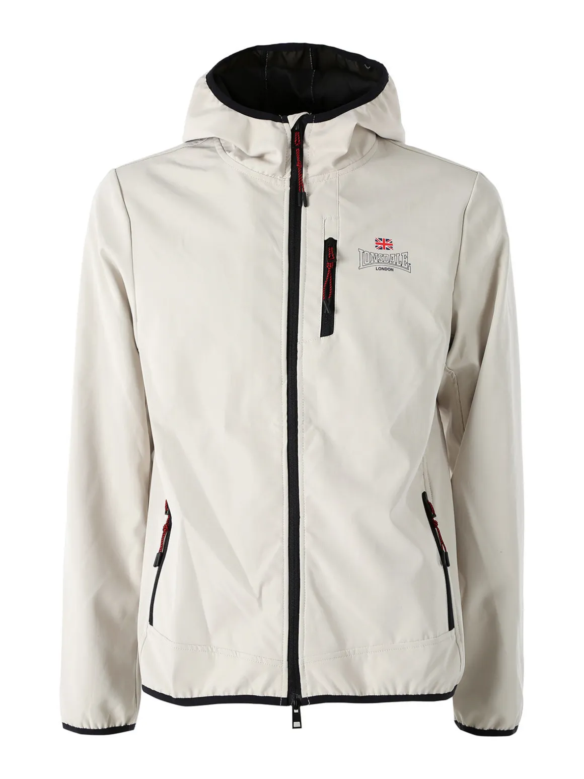 Lonsdale Giacca a vento da uomo con cappuccio e zip - beige