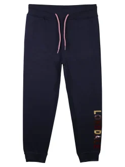Lonsdale Pantaloni sportivi da bambina felpati con scritta sul fondo