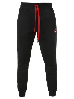 Lonsdale Pantaloni tuta da uomo con coulisse e polsini - nero