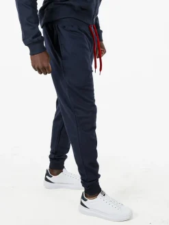 Lonsdale Pantaloni tuta da uomo con coulisse e polsini - blu