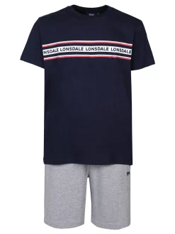 Lonsdale Pigiama corto da uomo in cotone