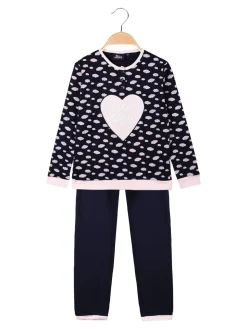 Lonsdale Pigiama lungo da bambina in cotone con stampe