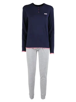 Lonsdale Pigiama lungo da donna in cotone