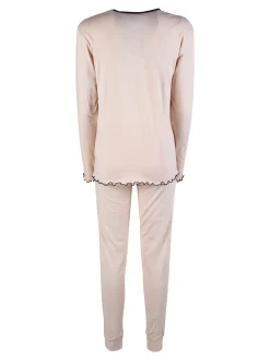 Lonsdale Pigiama lungo da donna in cotone con volant