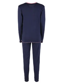 Lonsdale Pigiama lungo da donna in cotone con volant