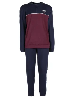 Lonsdale Pigiama lungo da uomo in cotone interlock