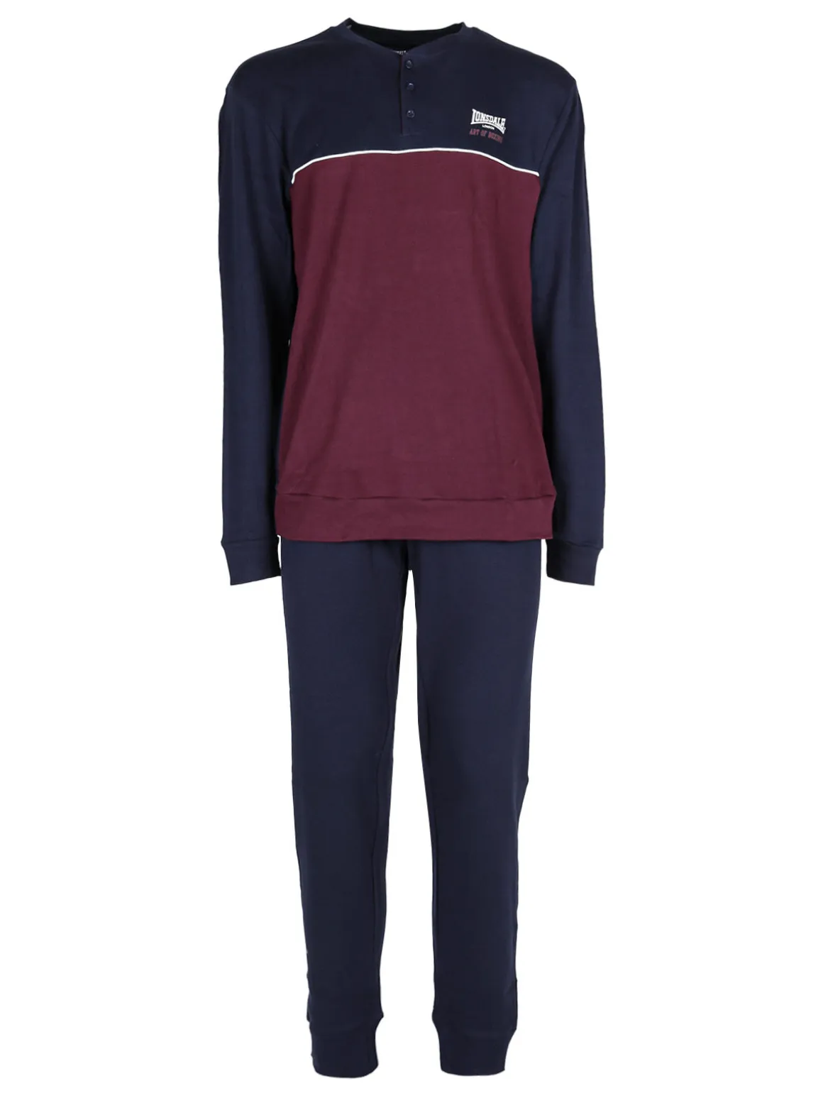 Lonsdale Pigiama lungo da uomo in cotone interlock