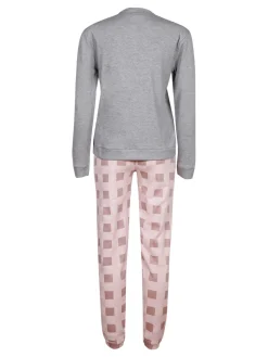 Lonsdale Pigiama lungo donna in cotone con stampe