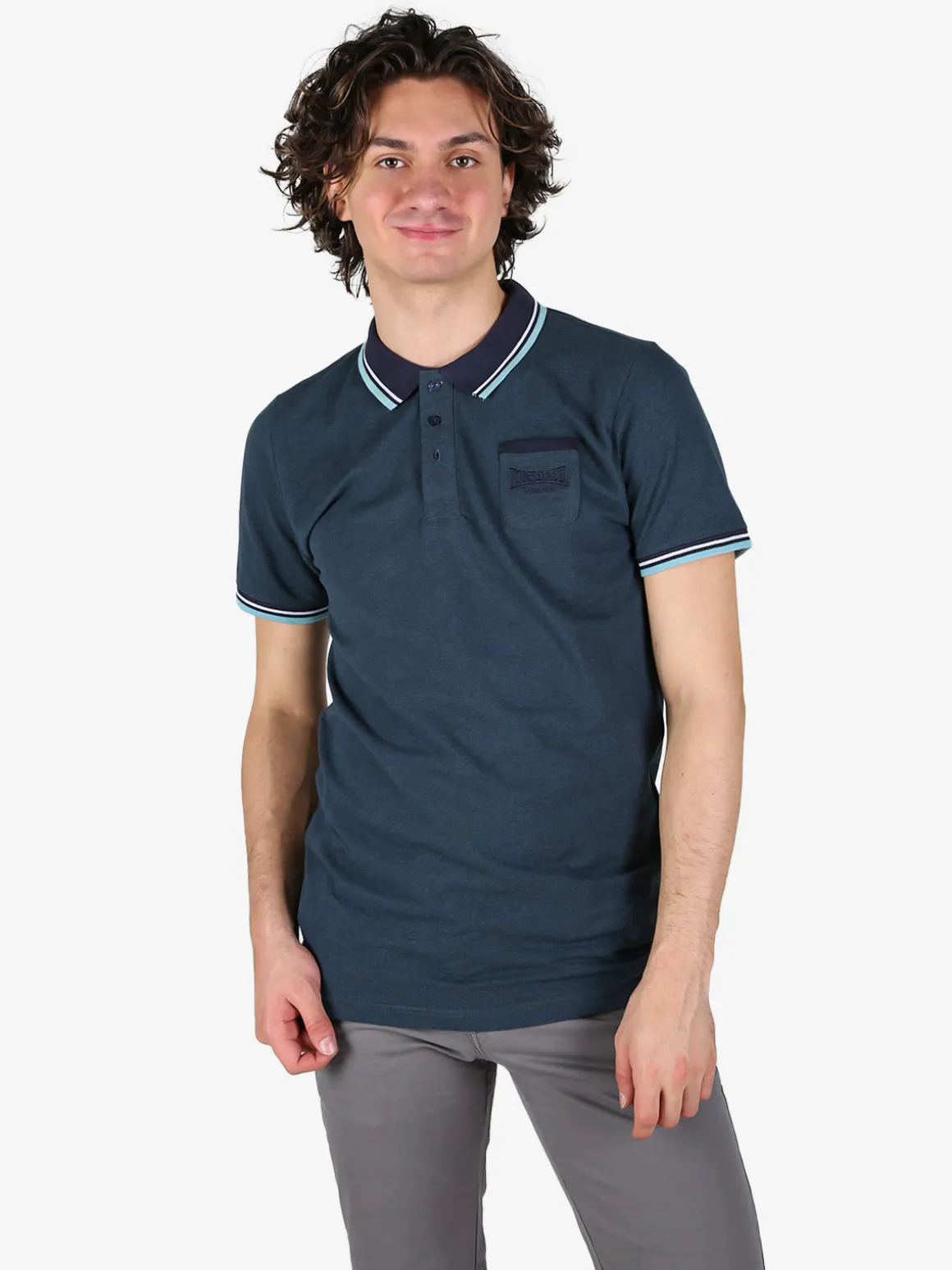 Lonsdale Polo da uomo a maniche corte con taschino