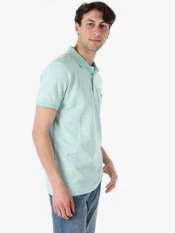 Lonsdale Polo da uomo in cotone a maniche corte con taschino - acqua marina