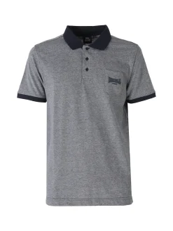 Lonsdale Polo da uomo in cotone a maniche corte con taschino - blu scuro