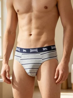 Lonsdale Slip rigati da uomo in cotone - grigio