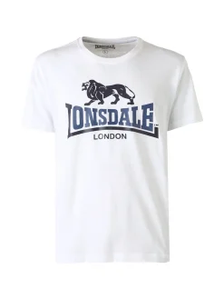 Lonsdale T-shirt da uomo in cotone con logo - bianco