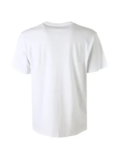 Lonsdale T-shirt da uomo in cotone con maxi stampa logo - bianco