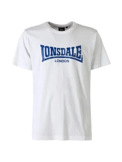 Lonsdale T-shirt da uomo in cotone con logo - bianco