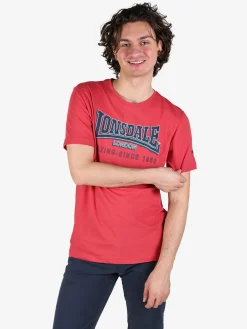 Lonsdale T-shirt da uomo in cotone con stampa logo