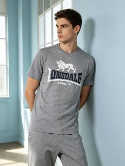 Lonsdale T-shirt da uomo in cotone con logo