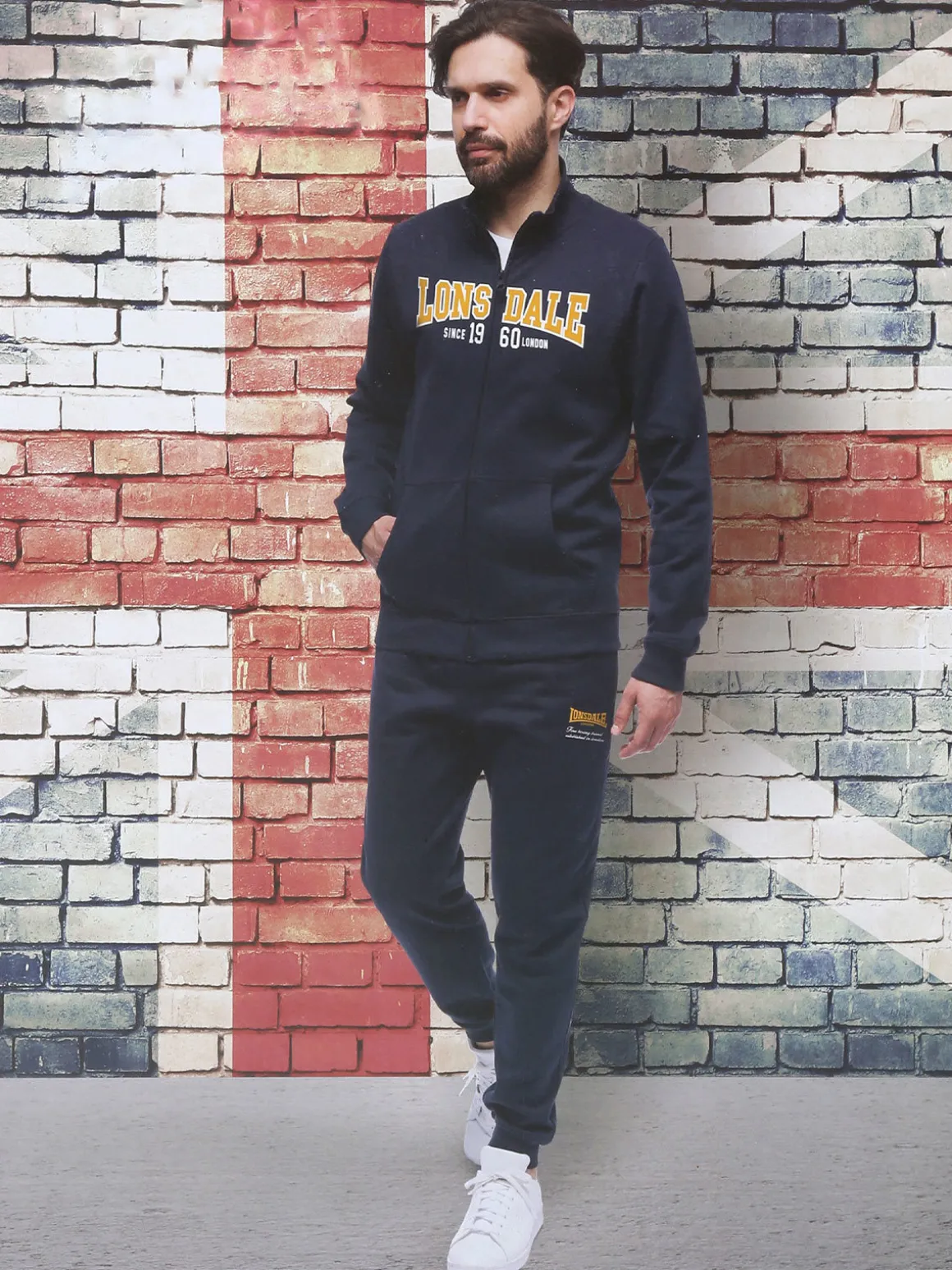 Lonsdale Tuta da uomo 2 pezzi con zip intera