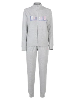 Lonsdale Tuta sportiva da donna con strass e chiusura zip