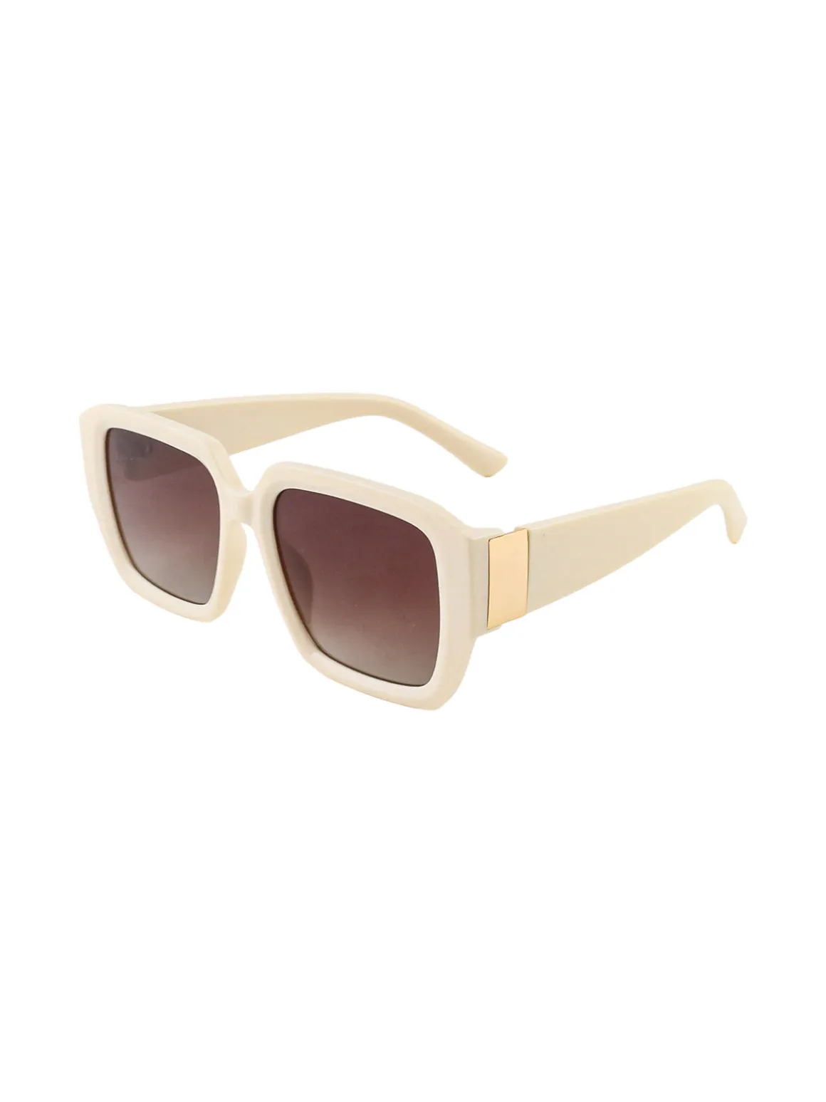Looks Style Occhiali da sole quadrati da donna - panna
