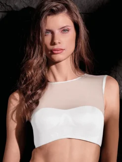 Lormar GLAM Top bra a fascia con coppe imbottite - panna