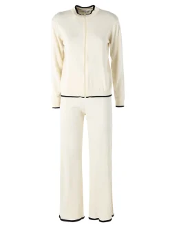 Lormar SELFIE Completo tuta da donna full zip in maglia leggera rasata - panna