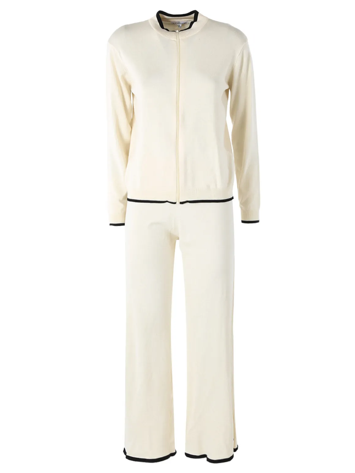 Lormar SELFIE Completo tuta da donna full zip in maglia leggera rasata - panna