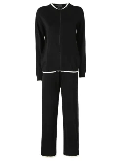 Lormar SELFIE Completo tuta da donna full zip in maglia leggera rasata - nero