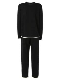 Lormar SELFIE Completo tuta da donna full zip in maglia leggera rasata - nero