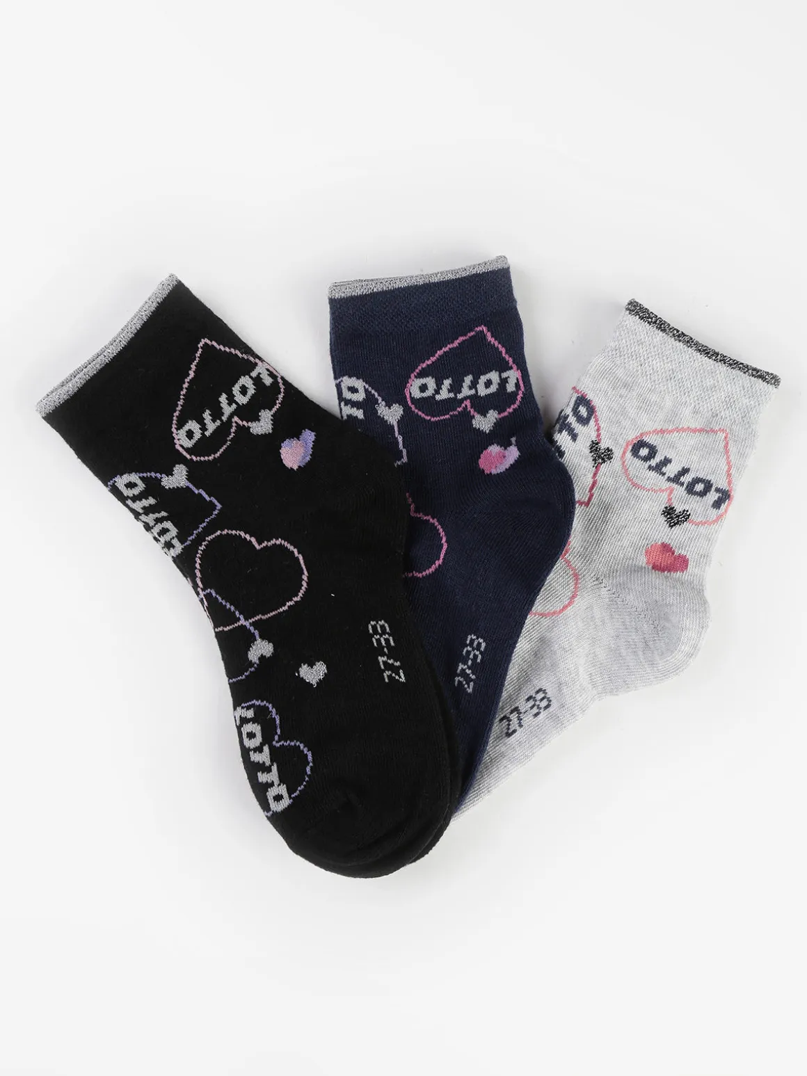 Lotto Calze midi da bambina con lurex Confezione 3 paia