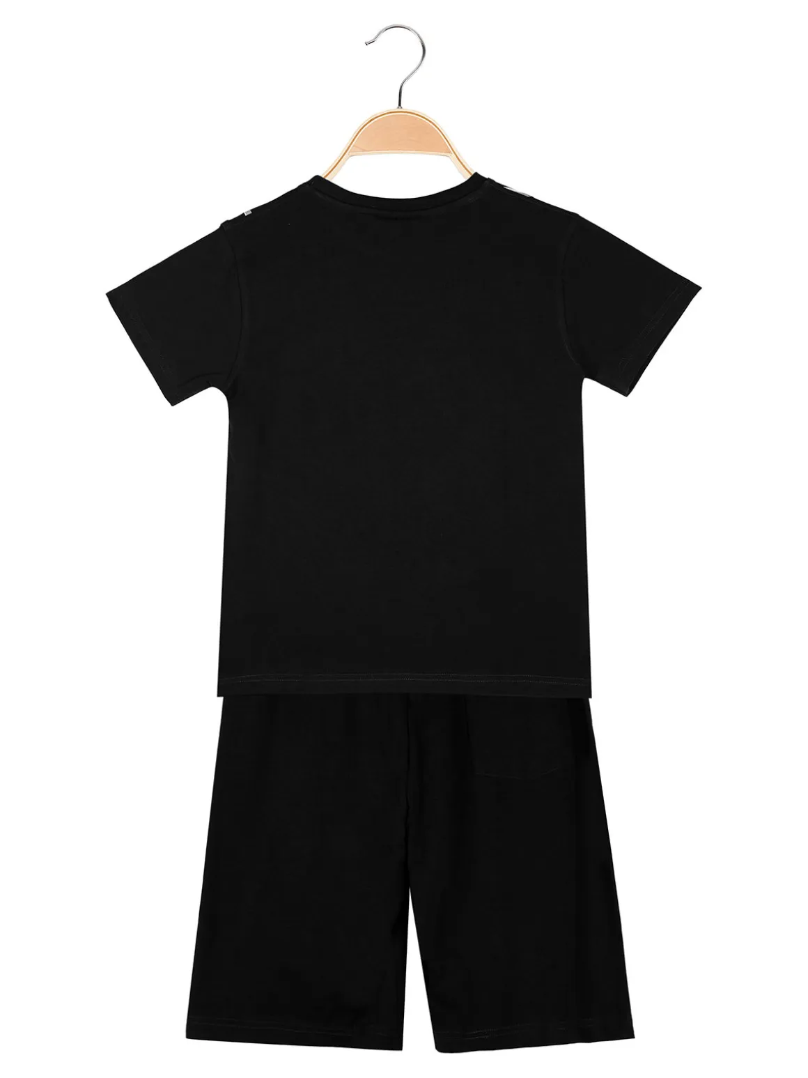 Lotto Completo corto da bambino in cotone con t-shirt e bermuda - nero
