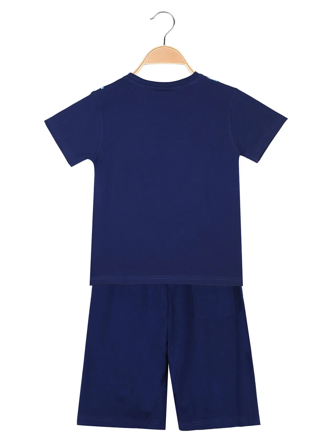 Lotto Completo corto da bambino in cotone con t-shirt e bermuda - blu