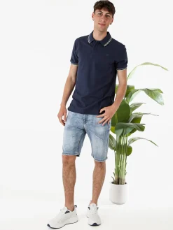 Lotto Polo da uomo in cotone a maniche corte - blu scuro
