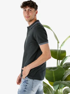 Lotto Polo da uomo in cotone a maniche corte - grigio scuro