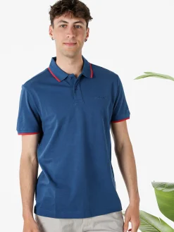 Lotto Polo da uomo in cotone a maniche corte - blu