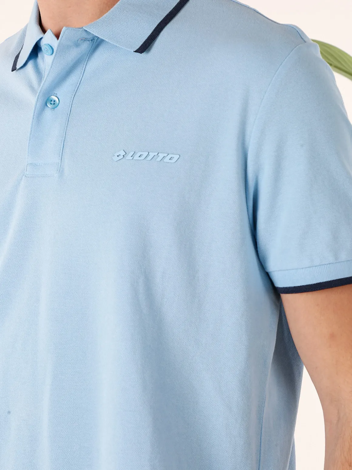 Lotto Polo da uomo in cotone a maniche corte - azzurro