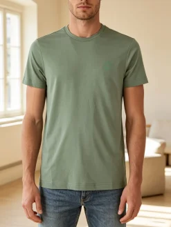 Lotto T-shirt girocollo da uomo in misto cotone - verde