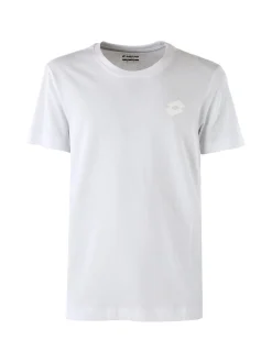 Lotto T-shirt girocollo da uomo in misto cotone - bianco